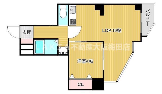 ライオンズマンション天王寺(1LDK/8階)の間取り写真