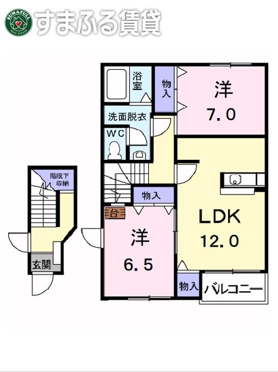 ラフォーレ(2LDK/2階)の間取り写真