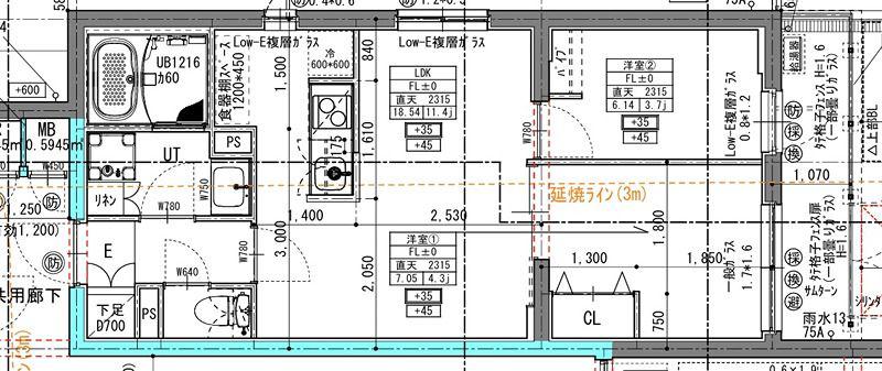 ラヴィエール住吉駅前(2LDK/1階)の間取り写真