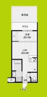 リアコート千里丘IIノース(1LDK/1階)の間取り写真