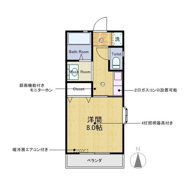 ハイム船橋A棟(1K/1階)の間取り写真