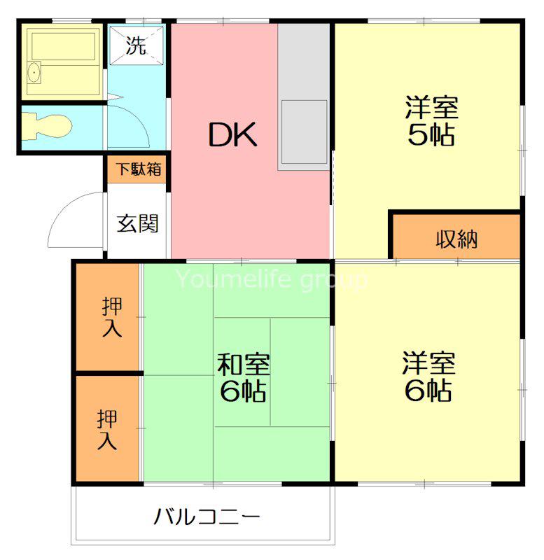 山口ハイツ2(3DK/2階)の間取り写真