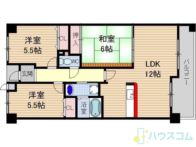エトワール(3LDK/1階)の間取り写真