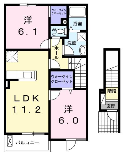 メゾン ド ブリーズ(2LDK/2階)の間取り写真