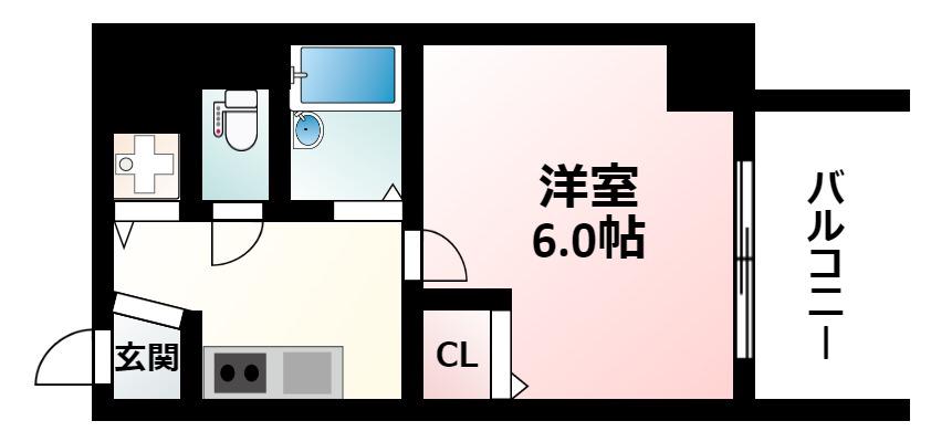U-RO新大阪(1K/5階)の間取り写真