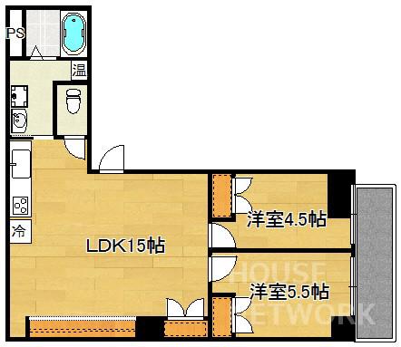 グランコルベール西院(2LDK/7階)の間取り写真