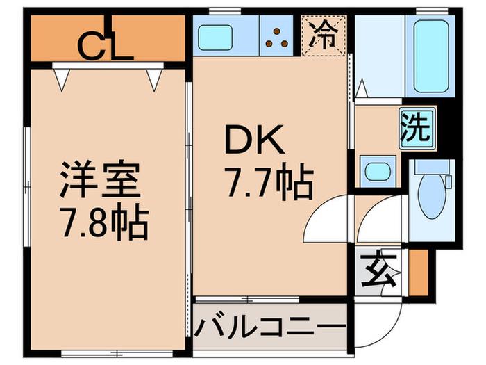 エル シャンテ(1DK/1階)の間取り写真