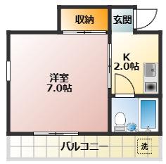 南常盤台石井若松ビル(1K/2階)の間取り写真