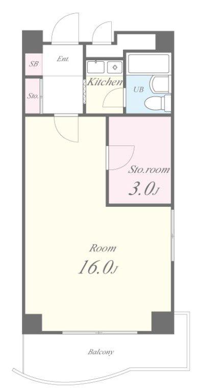 レジデンス西麻布(1SK/3階)の間取り写真
