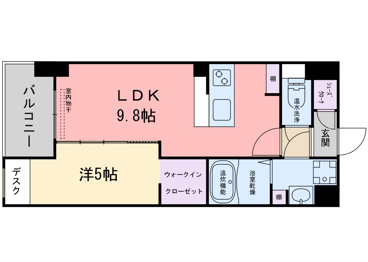 ゼニス バージュ(1LDK/1階)の間取り写真