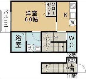 GRAND MAISON愛宕橋(1K/2階)の間取り写真