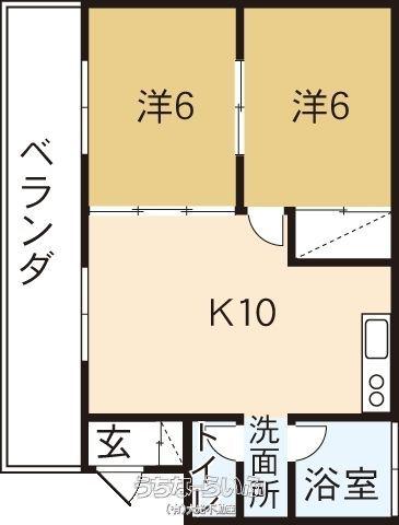フェリースT(2LDK/2階)の間取り写真