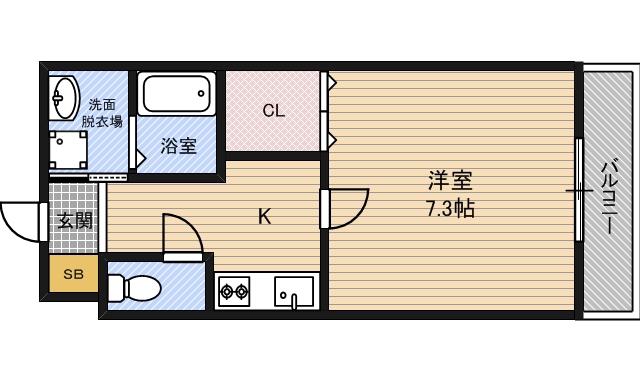 ヴィライイダ2(1K/5階)の間取り写真