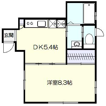 SHAMAISONBELL(1DK/1階)の間取り写真