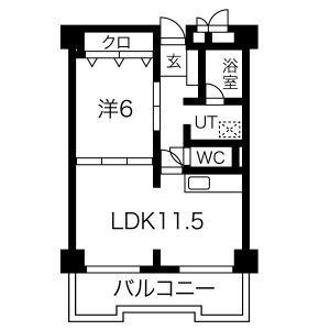 シャンボール白川公園(1LDK/5階)の間取り写真