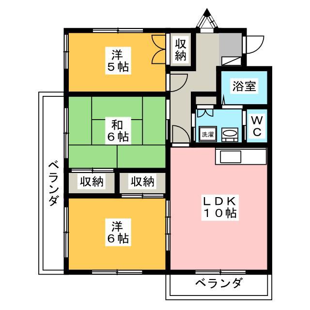 メゾンWAKABA(3LDK/2階)の間取り写真