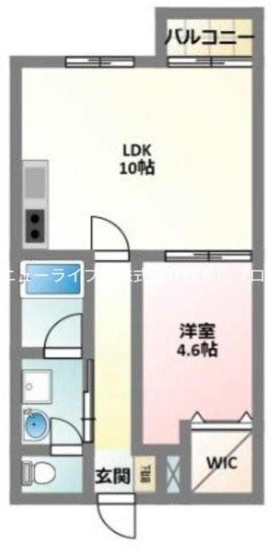 ラグリシーヌエフ(1LDK/1階)の間取り写真