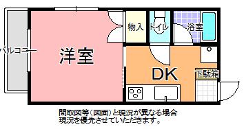 東洋ケミカル第一ビル(1DK/3階)の間取り写真
