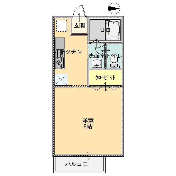 プチパレス青楓(1K/1階)の間取り写真