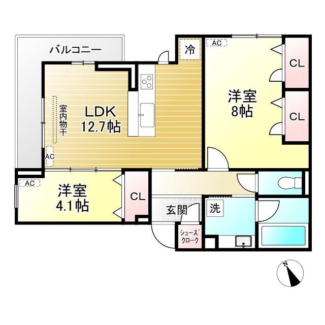 CASA DE MANA 吉祥寺(2LDK/3階)の間取り写真
