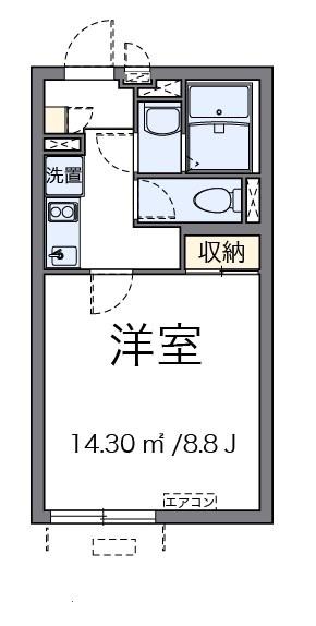 ホーガスター(1K/3階)の間取り写真