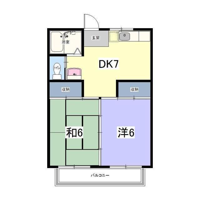 コーポ神宮寺A(2DK/2階)の間取り写真