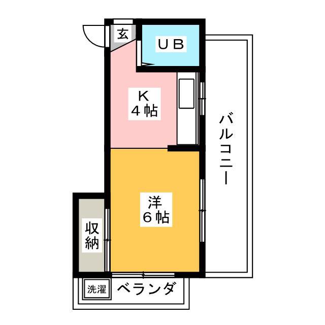 鈴木ビル(ワンルーム/3階)の間取り写真