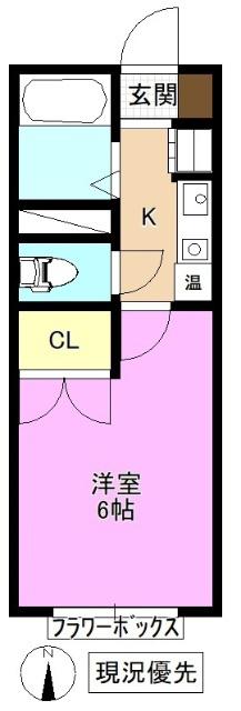 TMコーポ(1K/2階)の間取り写真