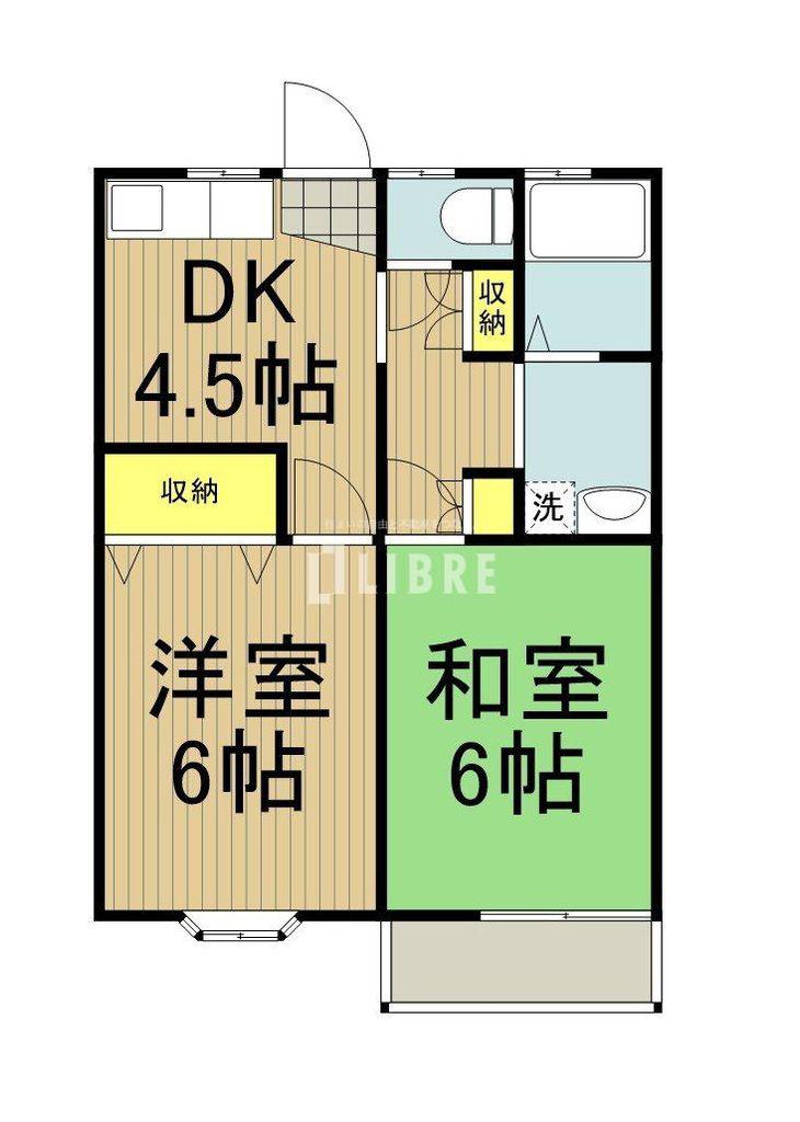 メゾン柊II(2DK/2階)の間取り写真