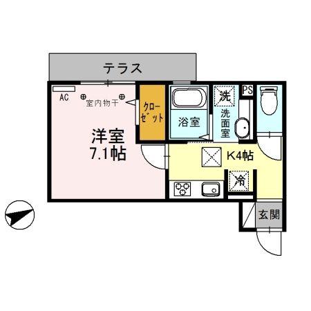 ソフィア(1K/1階)の間取り写真
