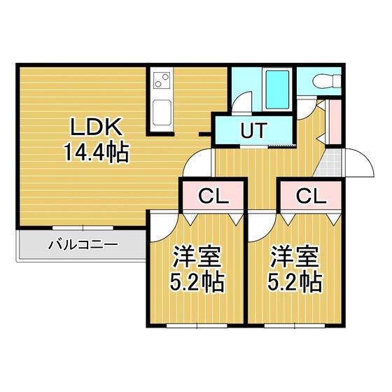 BLOOM(2LDK/2階)の間取り写真