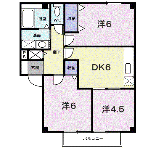 セレクトハイム(3DK/1階)の間取り写真