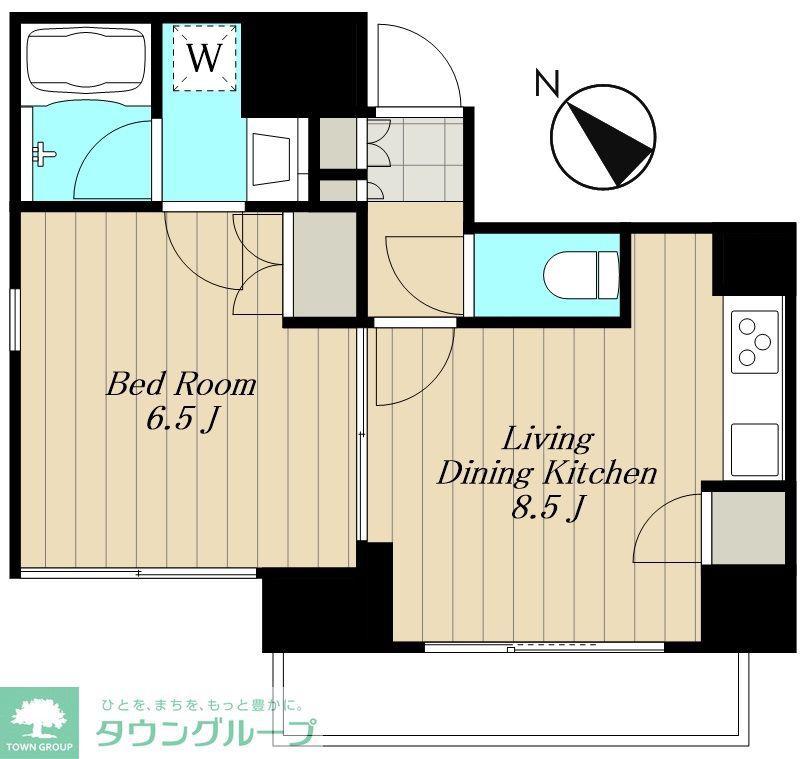 MODERNO TORRE SHO-TO(1LDK/4階)の間取り写真