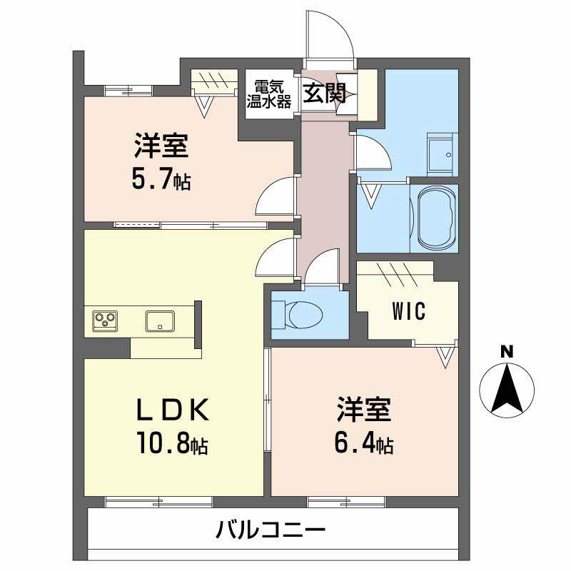 タムタムグラン(2LDK/3階)の間取り写真