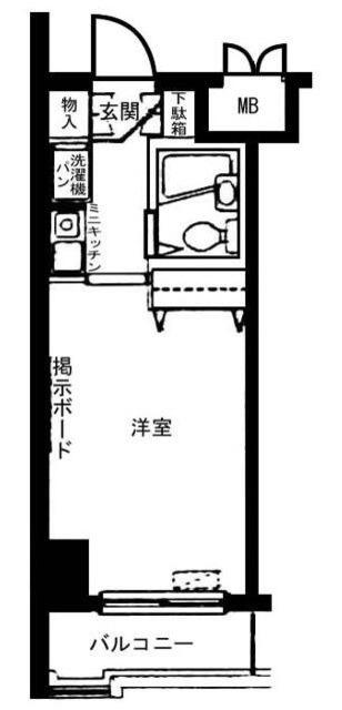 アバクス立川(ワンルーム/10階)の間取り写真