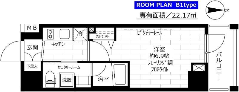 ステージファースト西池袋(1K/7階)の間取り写真