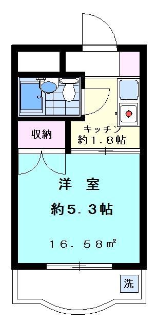 ベルサイユ池上第3(1K/4階)の間取り写真