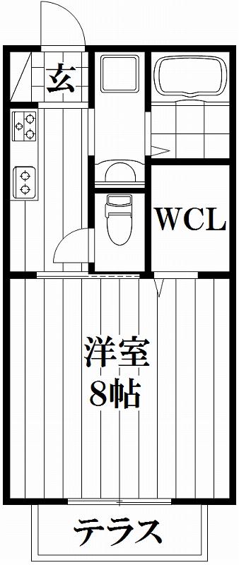 アピタシオン(1K/2階)の間取り写真