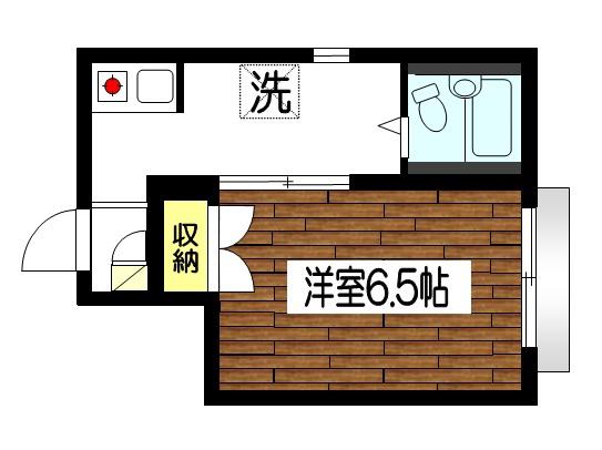 ドルフ砧(1K/1階)の間取り写真