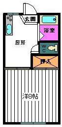 サンラフォーレA(1K/2階)の間取り写真