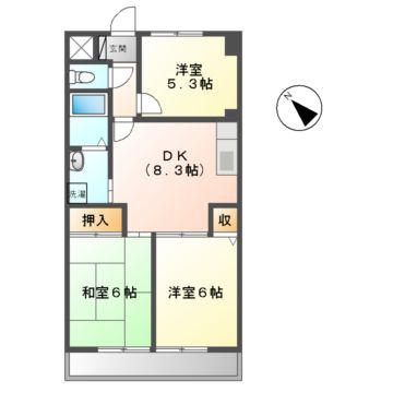 センチュリーハイランド(3DK/13階)の間取り写真