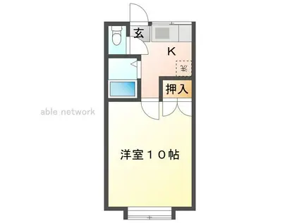 ポテンシャルA(1K/2階)の間取り写真