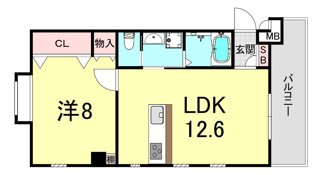 レシア舞子(1LDK/3階)の間取り写真