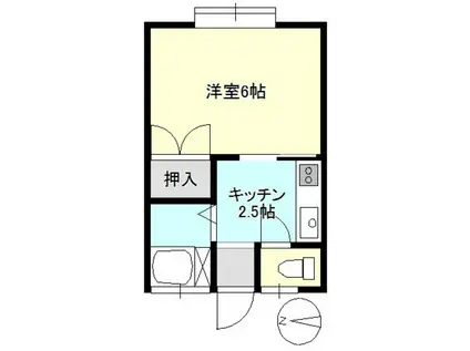 コーポパステル(1K/1階)の間取り写真
