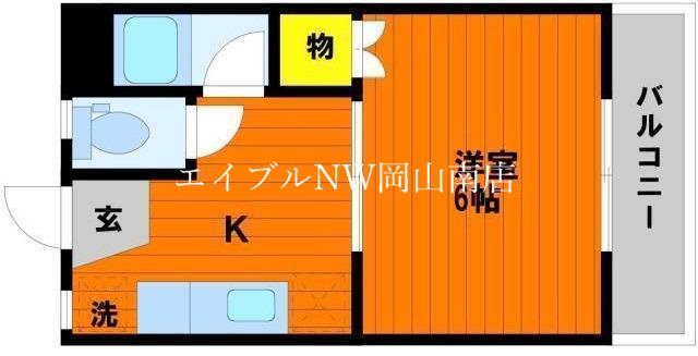 野田レジデンス(1K/4階)の間取り写真