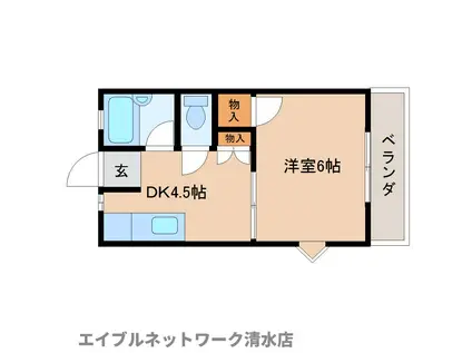 コーポベルV(1DK/1階)の間取り写真