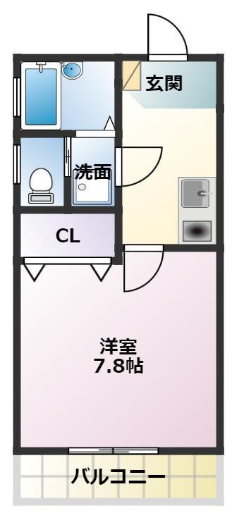 フェアーウインド(1K/2階)の間取り写真