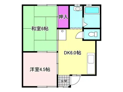 アーデンヒルズ(2DK/1階)の間取り写真