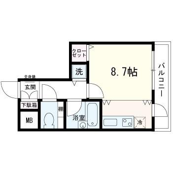 SUM TOMIZAWA(ワンルーム/6階)の間取り写真