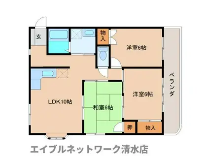 ポートメリー(3LDK/3階)の間取り写真